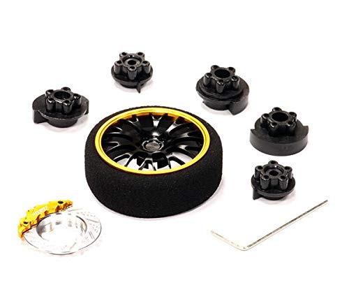 Integy RC Model Hop-ups C23307GOLDBLACK Evolution V Steering Wheel Set for Most HPI, Futaba, Airtronics, Hitec & KO