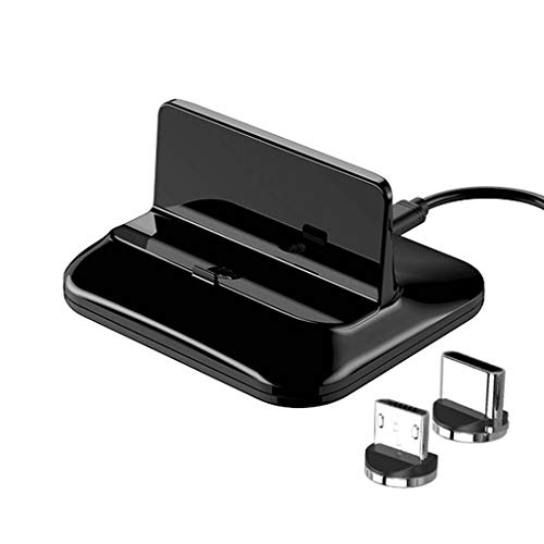 JENOR - Estación de carga magnética micro USB-C compatible con Sam-Sung Xiao-mi Hua-wei HTC ZT-E y Roid