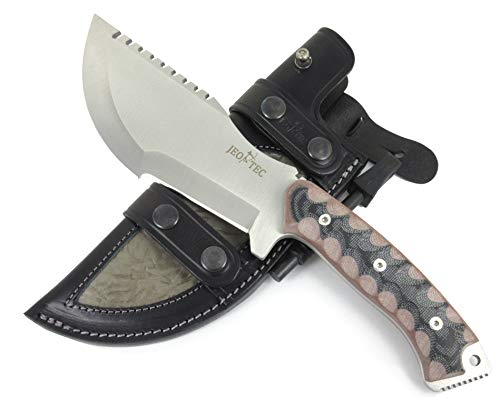 JEO-TEC Nº51 - Cuchillo de Bushcraft Campo Supervivencia Caza Monte Outdoor - Acero Inoxidble MOVA - HRC 56-58 - Fabricado en España