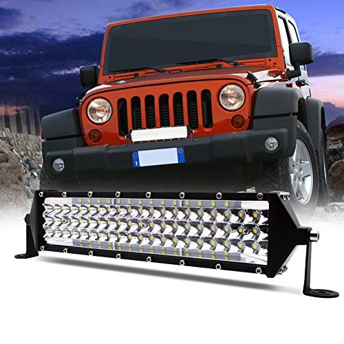 JoaSinc Faro LED Tractor, 12" 264W 26400LM Faros Trabajo LED 12V 24V Barra LED IP67 Impermeable Luz de Niebla para Coche, SUV, UTV, ATV, Off-road, Camión, Moto, Barco, Garantía de 1 años