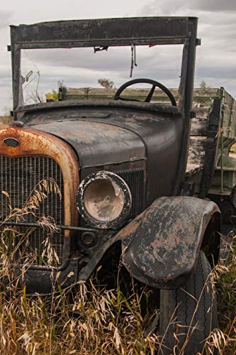 Just a Log or a Journal: colorful black old truck cover  6"x 9" 202 pages soft matte cover