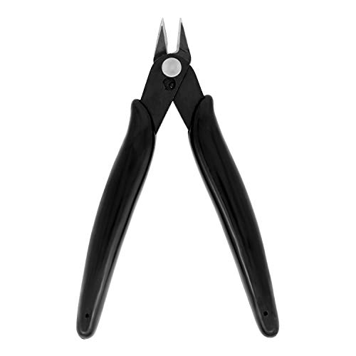 Kalim Mini cortador de alambre de 15,2 cm, cortador de precisión, alicates de corte lateral fuerte y afilado con muelle de apertura, ideal para necesidades de corte ultrafino (negro)