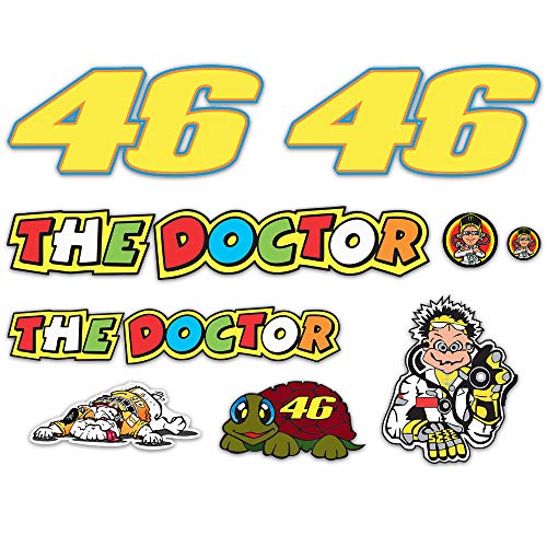 KIT Adesivi Stickers VALENTINO ROSSI THE DOCTOR 46 LOGO pannello intero 11pz OFFERTA motorino MOTO casco MOTOCICLETTA …