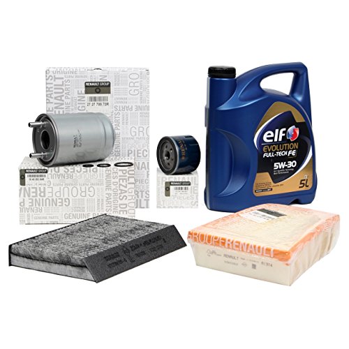 Kit Servicio: Filtros Originales motor 1.5dCi + Aceite Motor Elf Evolution Full-Tech Fe 5W-30 5 lts