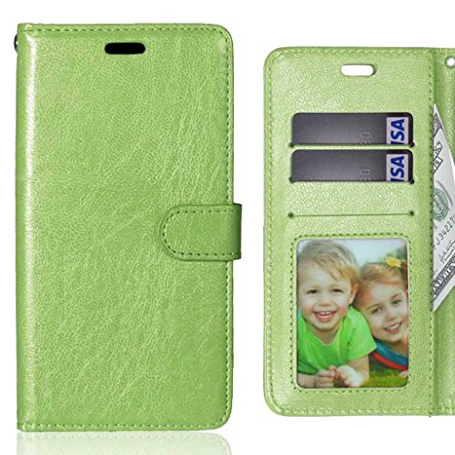 LEMORRY para Motorola Moto G4 Play Funda Estuches Pluma Repujado Cuero Flip Billetera Piel Protector Magnética TPU Silicona Carcasa Tapa para Motorola Moto G4 Play, Marco de la Foto Verde