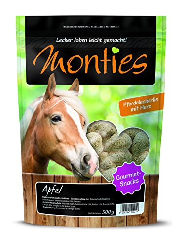 Monties Endulces, Aperitivos de Manzana extrusionados, tamaño Aprox. 4,5 cm de diámetro, 500 g