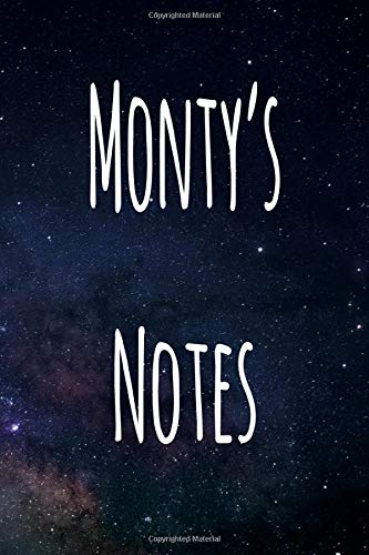 Monty's Notes: Personalised Name Notebook - 6x9 119 page custom notebook- unique specialist personalised gift!