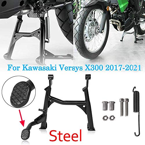 Motocicleta 17 18 19 20 21 Versys X-300 Negro Soporte central Soporte de pie Soporte de soporte central para Kawasaki Versys X300 Versys-X300 2017 2018 2019 2020 2021