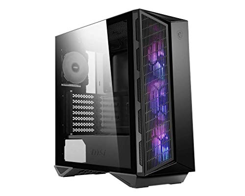MSI MPG GUNGNIR 110M Mid-Tower Caja PC Gaming (Negra, 3 x 120mm Ventiladores RGB, USB 3.2 Gen2 Type-C, Panel Cristal Templado, Filtro para el Polvo Magnético, Mystic Light RGB, ATX, m-ATX, Mini-ITX)