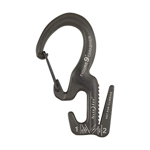 Nite Ize Figure 9 Carabiner - Tensores y reemplazadores de nudos para hombre, color gris-negro, talla L