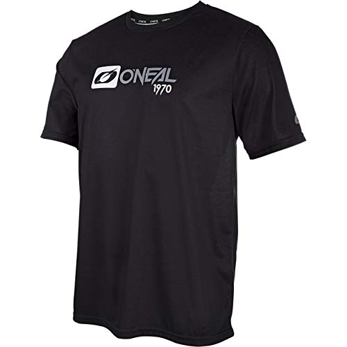 O'Neal | Camiseta de Mountainbike | MTB Mountainbike DH Downhill FR Freeride | Material Transpirable, Secado rápido, Antibacteriano | Camiseta Slickrock | Adultos | Negro Gris | Talla M