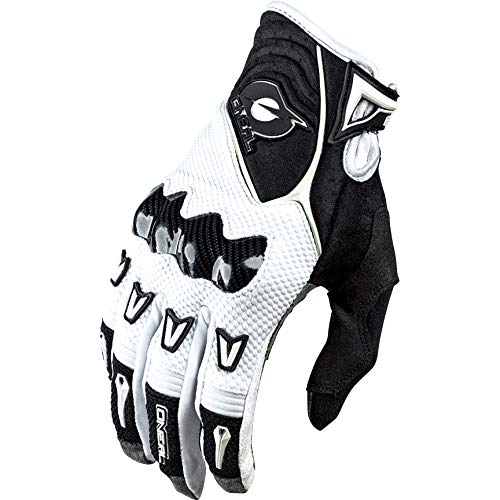 O'NEAL | Guantes de Ciclismo y de Motocross | MX MTB Downhill Freeride | protección de los Nudillos de Carbono, Recubiertos de Silicona | Butch Guantes de Carbono | Adultos | Blanco Negro | Talla S