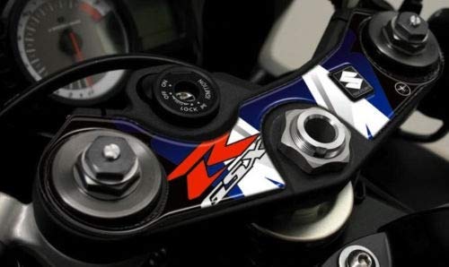 Pegatinas 3D GSXR protección placa dirección compatible para moto suzuki GSX-R azul