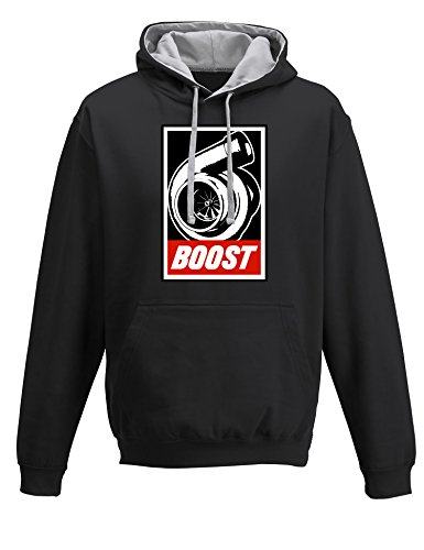 Petrolhead: Boost - Sudadera con Capucha Motor - Regalo Hombre - Hoodie Racing - Sweatshirt Coches - Tuning - Moto - Coche - Chaqueta - Racer - Biker - Rally - JDM - Unisex (L)