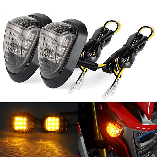 QOHFLD Luz de señal de Giro de la Motocicleta Montura del Flash 9 LED Iluminación ámbar Indicadores de la Motocicleta Luces Intermitentes Luces Intermitentes traseras Lámparas