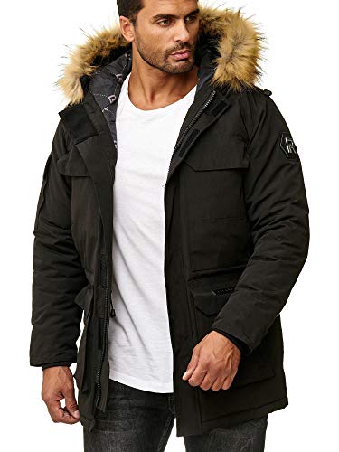 Redbridge Abrigo Invernal para Hombre Capote Chaqueta con Capucha Negro M