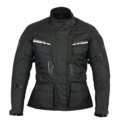 RS Chaqueta Moto Mujer Textil invierno Impermeable Con (CE) Protecciones (NEGRA, 2XL)