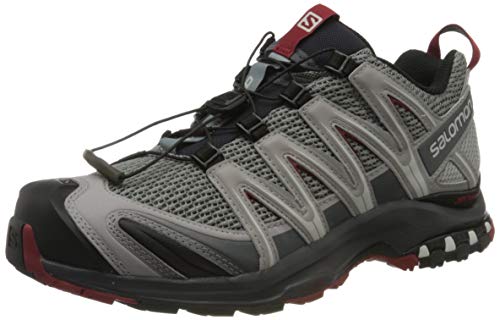 Salomon XA Pro 3D, Zapatillas de Trail Running Hombre, Gris (Monument/Ebony/Red Dahlia), 43 1/3 EU