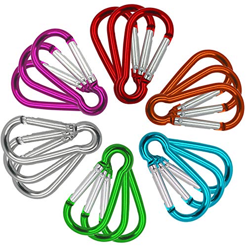 Senven® 18Pcs 5cm Aluminio Mosquetón Set (Gourd-Shape), Mini llavero Mosquetón, Gancho de Resorte y Gancho de Clip Mosquetón (Not For Climbing!)