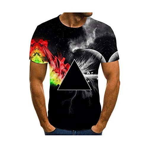 SQSH Camiseta de Manga Corta Hombre Verano Creative Galaxy 8D Impresión Digital Camiseta de Manga Corta para Hombre