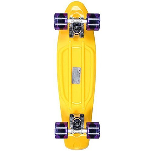 Stereo Skateboards Estéreo monopatín Vinilo Cruiser Monopatín, Yellow/Raw/Purple