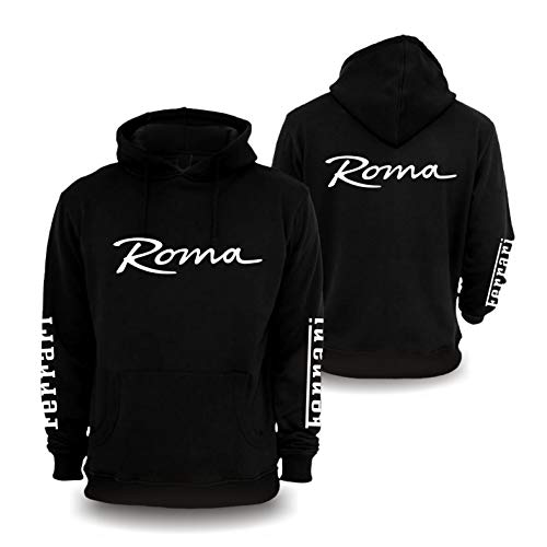 T Republic Roma Supercar Premium Sudadera con capucha para coche deportivo de carreras de motores, caballos italianos F1 Negro Negro ( S