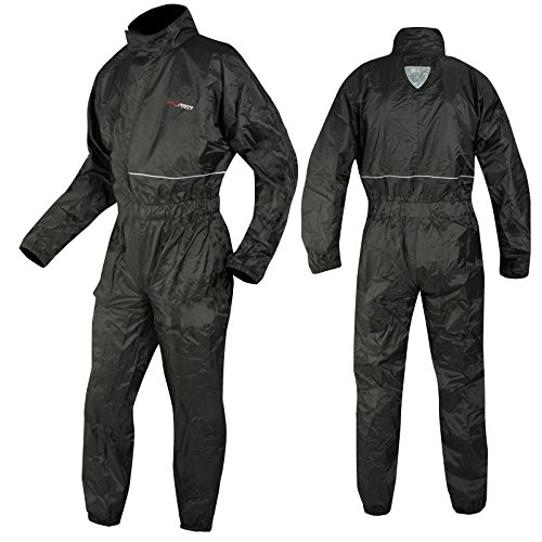 Trajes anti agua lluvia Impermeablie completas Moto y scooters Rain Negro XL