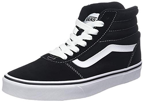 Vans Ward Hi, Sneaker Hombre, Negro (Suede/Canvas) Black/White C4R, 42.5 EU