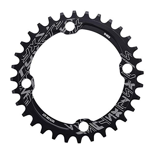 VGEBY1 Anillo de cadena de acero para bicicleta de montaña 32/34/36/38T BCD 104 Mountain Bike (34T-Negro)