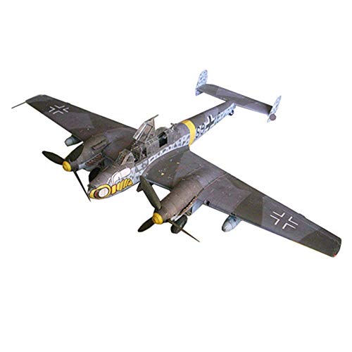 WECDS-E Juguetes de Modelo de avión de Rompecabezas de Papel Militar, 1/32 alemán Bf-110 G2 Fighter Juguetes y Regalos para niños, 14,2 x 19,3 Pulgadas