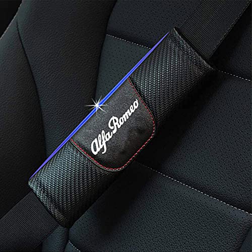 XIAOSHI VehíCulo Motor Almohadillas ProteccióN CinturóN Seguridad, para Alfa Romeo 159 147 156 Giulietta 147 159 Mito Auto Fibra Carbon Accesorios DecoracióN Interiores, 2 Piezas