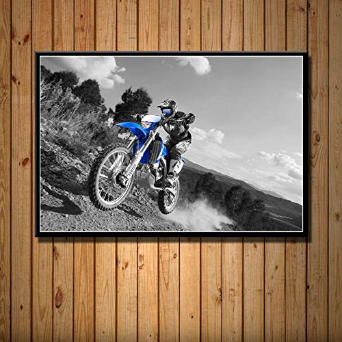 yangchunsanyue Motocicleta Cross Racing Motocross Freestyle Moto Deporte Arte Pintura Lienzo Póster Decoración de Pared para el hogar 50X70Cm Sin Marco (ZT-3725)