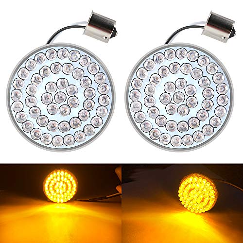 yifengshun 2psc 1156 motocicleta Harley LED luz de señal de giro trasera insertada estilo bala luz trasera de freno para Touring Sportster luz delantera trasera luz de giro（ámbar）