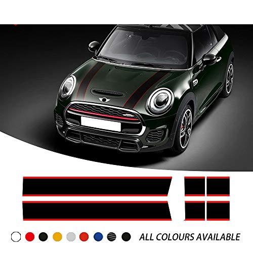 ZYHZJC Calcomanía del capó del Coche Cubierta del Motor Línea de cajuela Trasera Vinilo Bonnet Stripe Sticker para Mini Cooper F55 F56 F57 R56 R57 One JCW