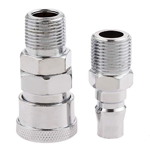 2pcs Piezas neumáticas Conector de compresor de la manguera de la manguera de la línea de aire Lanzamiento rápido 3/8"BSP Conector neumático del acoplador del acoplador neumático DUO ER