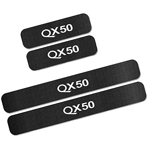 4 Piezas Para Infiniti QX50,Decoración Para Estribos De Coche Tira ProteccióN Umbral Coche Fibra Carbono Protector De Pedal De Umbral Antideslizante Antiarañazos Sticker Accesorios