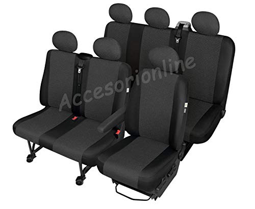 Accesorionline Fundas de Asiento 9plazas a Medida para Fiat Talento Desde 2014 Máxima Calidad