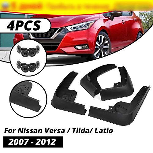 Aletas de barro Guardabarros Neumático Coche Barro Colgajos Fit For Nissan Tiida Latio Versa C11 2007 2008 2009 2010 2011 Hatchback Fender Protección Contra Salpicaduras Guardabarros Accesorios Coche