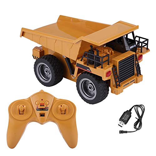 AMONIDA 【Venta del día de la Madre】 Vehículo de construcción RC, Camiones de Juguete, Juguetes de Arena para niños, camión volquete RC, Juguetes eléctricos para niños, Luces de camión volquete con