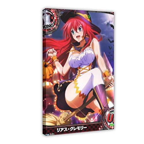 Anime High School DXD Rias Gremory 10 Póster de lona para dormitorio, decoración de paisaje, oficina, habitación, marco de regalo de 60 x 90 cm