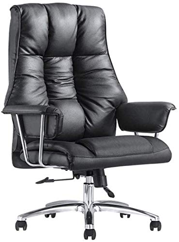 BeingHD Qualitätsbürostuhl, Bürostuhl mit Armlehne Bürostuhl Leder High Back Stuhl Computer Schreibtischstuhl mit Armlehnen, Executive Arbeitsstuhl Executive Chair (Color : Black, Size : 123x74.5X