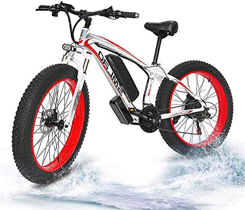 Bicicleta Eléctrica Plegable Bicicleta eléctrica de nieve, bicicleta de neumáticos de grasa eléctrica Potente 26 "X4" Neumático de grasa 500W Motor 48V / 15AH Batería de litio extraíble Ebike Fuced Sn