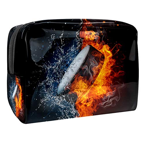 Bolsa de Aseo Neceser Neumáticos Ice Fire Hombre y Mujeres Impermeable Neceser de Viaje Bolsa de Cosmético Viajes Vacaciones Fiesta Elementos Esenciales 18.5x7.5x13cm