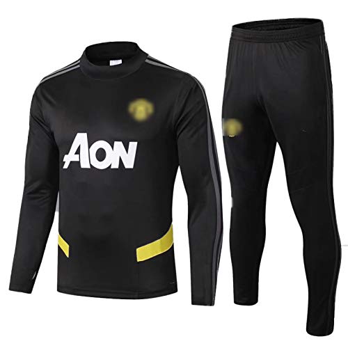 BVNGH Jersey de fútbol de Manchester 2021 Nueva temporada de manga larga para hombre, traje de entrenamiento, camiseta de entrenamiento de camiseta de regalo (S-XXL), color negro