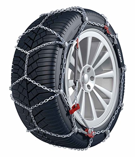 Cadenas para la Nieve König – La 9 mm Cadena de Nieve con Manual Voltaje – Autorizado para Seat New Ibiza – Ibiza SC con el neumático tamaño 185/60 R15 en Juego con BB EP Guantes