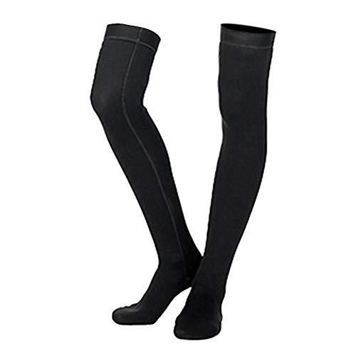 Calcetines de Neopreno Buceo,2 mm Medias de Neopreno de Buceo de Snorkel Largos Cálido Antideslizantes Calcetines Altos Protección de Pies y Piernas para Deportes Acuáticos Natacion Surf Nadar(XL)