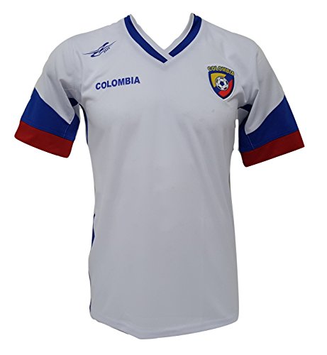 Camiseta de fútbol Colombia para hombre Nueva Copa América 2016 - blanco - Large