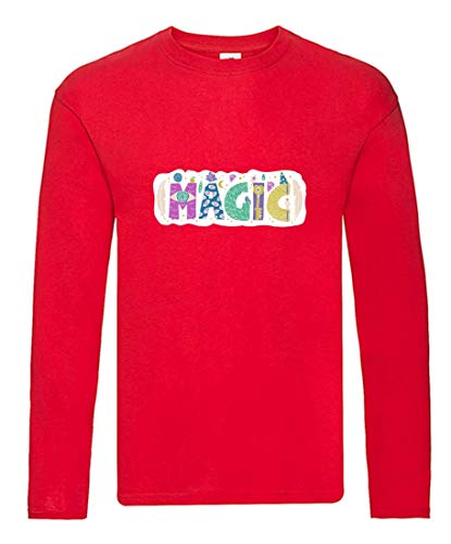 Camiseta de manga larga – Magic Muelle Ojo de diamante – Camiseta de manga larga unisex para niños – Niños y niñas rojo 164 cm