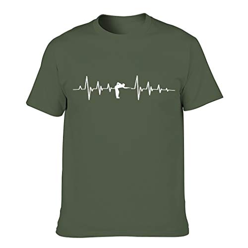 Camiseta divertida para hombre con diseño de corazón de billar verde militar XXXL