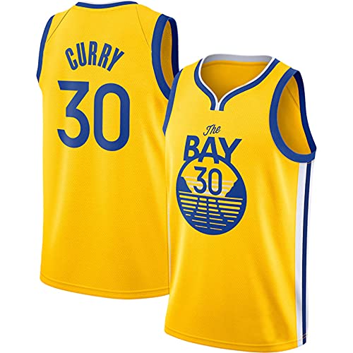 Camisetas De Baloncesto De Malla De Malla Sin Mangas Curry Golden State Warriors # 30 Swingman Jersey,Amarillo,S